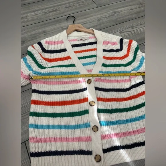 LOFT Stripe Ribbed V-Neck Cardigan
Sweater Large - Picture 2 of 7